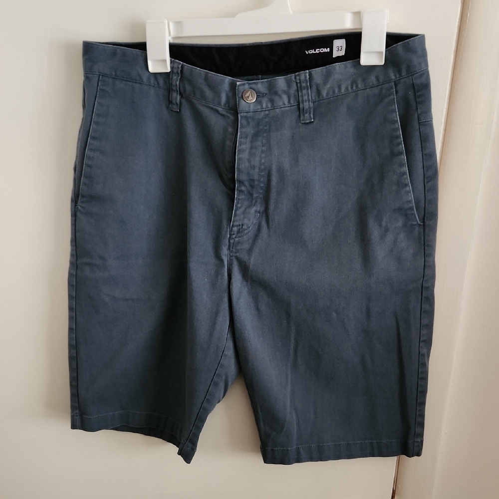 Volcom Men's Slate Blue Flat Front Shorts